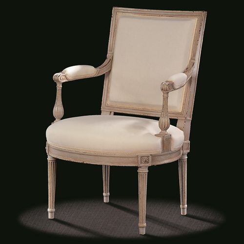 Sessel / Louis XVI - L16 TF 11 - MASSANT - Stoff / Holz / beige