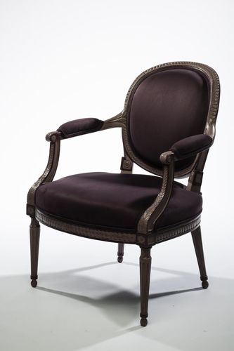 Sessel / Louis XVI - L16 TF 9 - MASSANT - Stoff / Holz / Medaillon