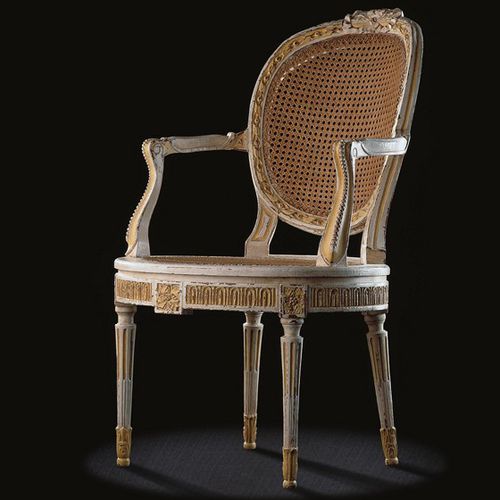 Sessel / Louis XVI - L16T TF A 8 - MASSANT - Holz / Medaillon