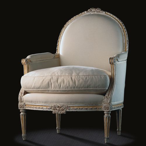 Sessel / Louis XVI - L16 TF 16 - MASSANT - Stoff / Holz / Bergère-Stil
