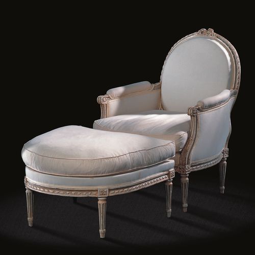 Fußschemel / Ludwig XVI. - L16 TF 16 / 1 - MASSANT - Stoff / Holz / für den Innenraum