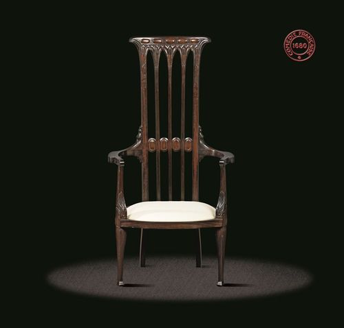Sessel / Art Nouveau - CF 005 - MASSANT - Stoff / Holz / mit hoher Rückenlehne