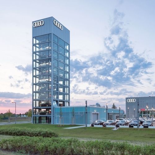 Parksystem mit Plattform - Tower  - Nussbaum Parking - mit Aufzug