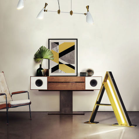 Stehleuchte - LETTER A - DelightFULL - Messing / originelles Design / mit Kabel