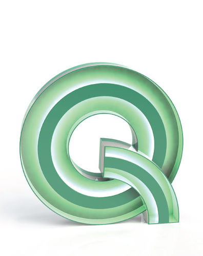 Stehleuchte - LETTER Q - DelightFULL - Aluminium / Acryl / originelles Design