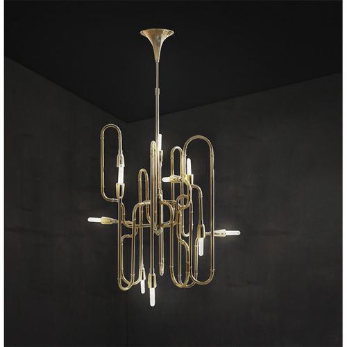 Hängelampe - CLARK - DelightFULL - Messing / modern / mit Kabel