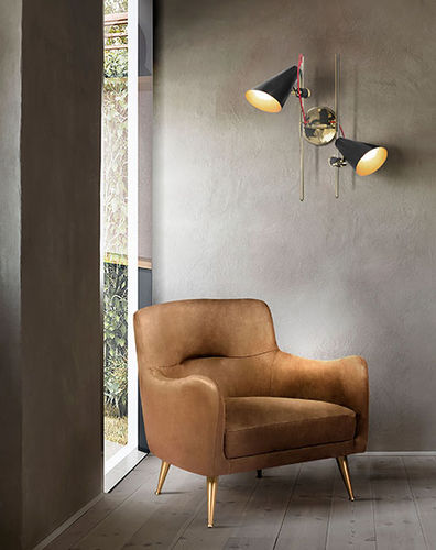 Moderne Wandleuchte - EVANS - DelightFULL - für den Innenraum / Aluminium / Messing