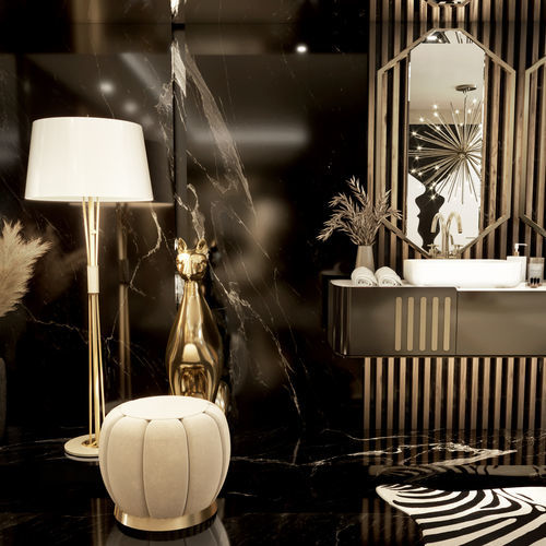 Stehleuchte - MILES - DelightFULL - Aluminium / Messing / Marmor