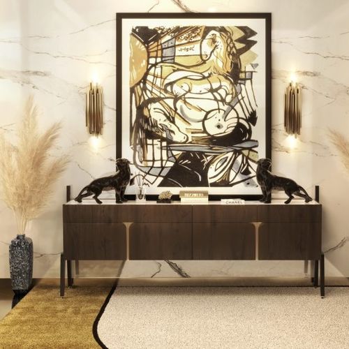 Wandleuchte / Art Deco - BRUBECK - DelightFULL - für den Innenraum / Messing / stationär