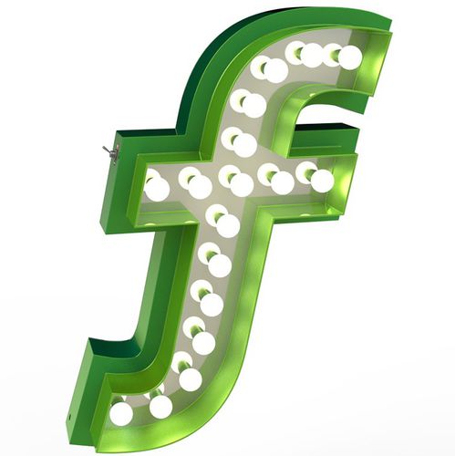 Wandleuchte / originelles Design - LETTER F - DelightFULL - für den Innenraum / für Außenbereich / Aluminium