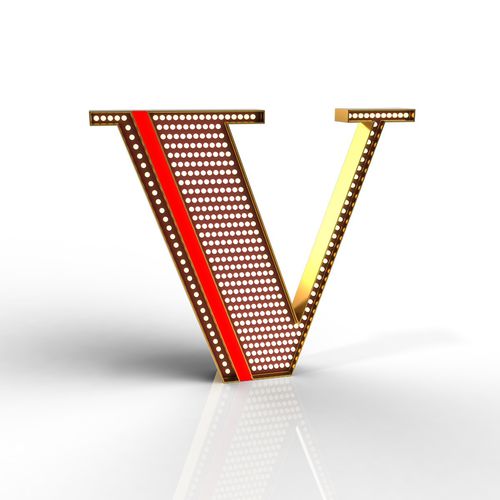 Stehleuchte - LETTER V - DelightFULL - Kupfer / Acryl / originelles Design