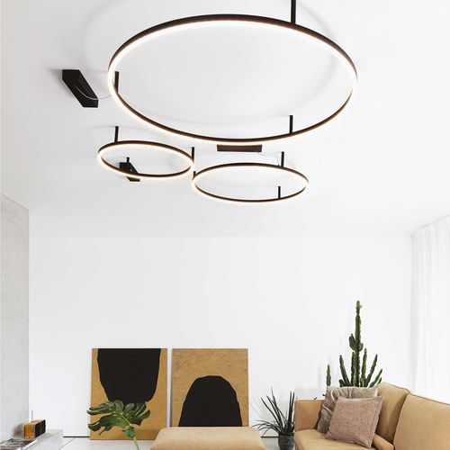 Moderne Deckenleuchte - ORACLE SLIM PL - Ideal Lux S.r.l.  - kreisförmig / aus lackiertem Aluminium / Polycarbonat