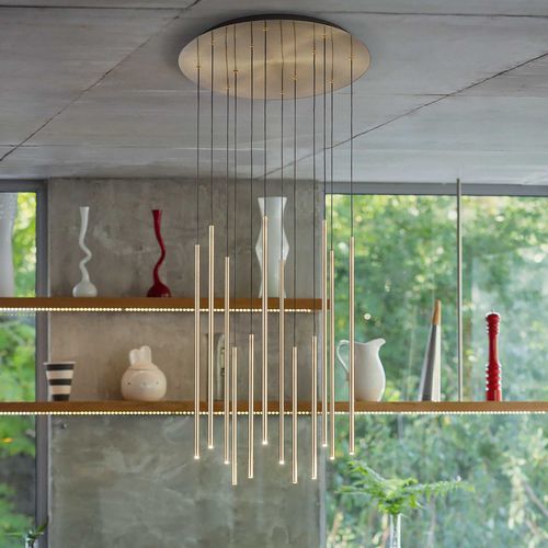Moderner Kronleuchter - FILO SP12 - Ideal Lux S.r.l.  - Metall / für Gewerbegebrauch / Wasserfall