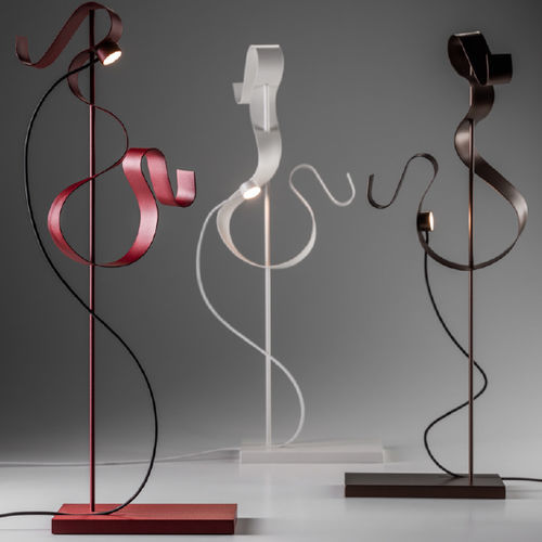 Tischlampe - CURVE - Knikerboker - polierter Stahl / originelles Design / mit Kabel