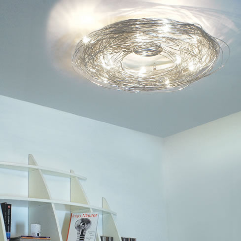 Moderne Deckenleuchte - CONFUSIONE: PL 75 - Knikerboker - rund / Aluminium / LED