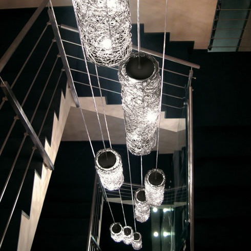 Hängelampe - CILINDRI - Knikerboker - Aluminium / modern / mit Kabel