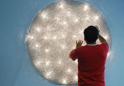 Moderne Wandleuchte - DISCO: Ø 220 CM - Knikerboker - für den Innenraum / Aluminium / LED