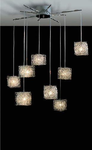 Hängeleuchte - KUBINI: S 8 - Knikerboker - Aluminium / modern / Halogen