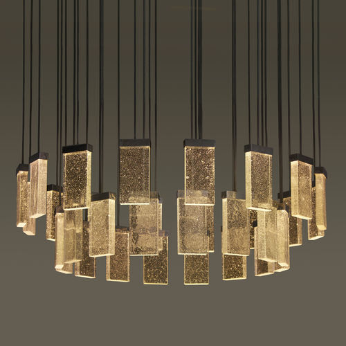 Moderner Kronleuchter - 32 GRAND CRU - MASSIFCENTRAL - Glas / Aluminium / für Gewerbegebrauch
