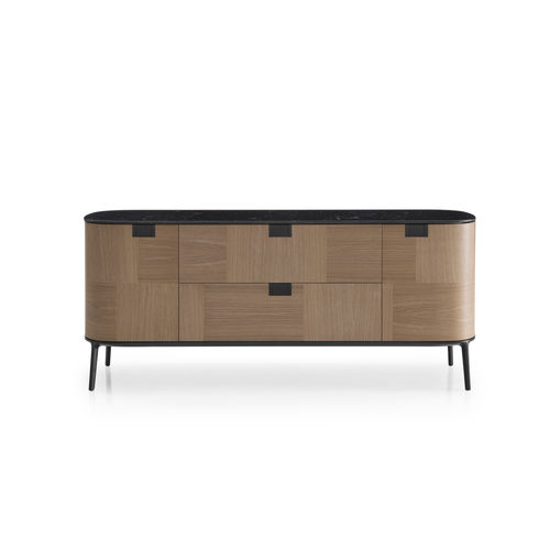 Modernes Sideboard - TESAURUS - MAXALTO - Holzfurnier / MDF / Marmor