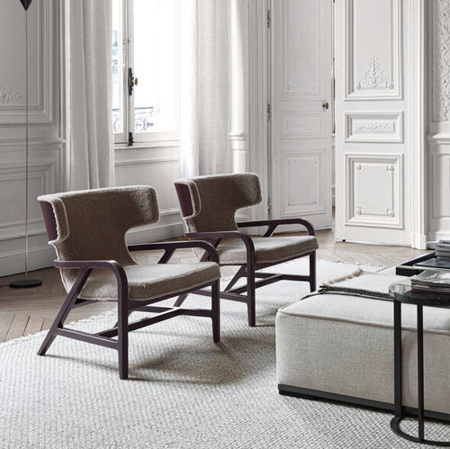 Moderner Sessel - FULGENS - MAXALTO - Stoff / Leder / Massivholz