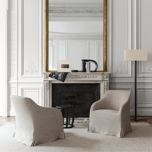 Moderner Sessel - AGATHOS - MAXALTO - Stoff / Leder / Stahl