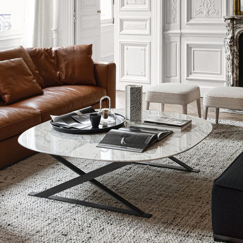 Moderner Couchtisch - PATHOS - MAXALTO - MDF / Holzfaser / Marmor