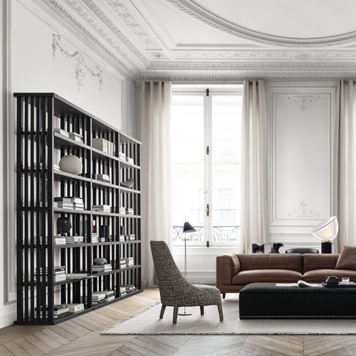 Modernes Bücherregal - BIBLIA - MAXALTO - Holzfurnier / Massivholz / Stahl