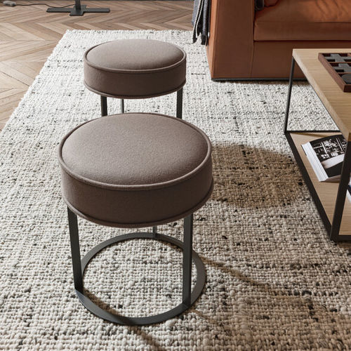 Moderner Hocker - LITHOS - MAXALTO - Leder / Stoff / Gestell aus Stahl
