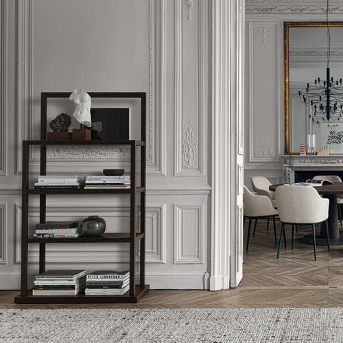 Modernes Regal - INCIPIT - MAXALTO - Holzfurnier / Massivholz / Stahl
