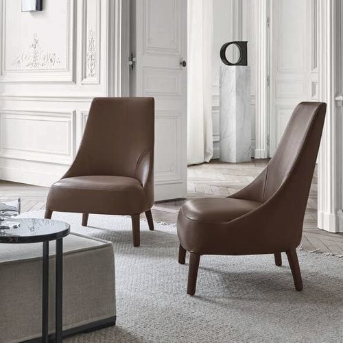 Moderner Sessel - FEBO - MAXALTO - Stoff / Leder / Stahl