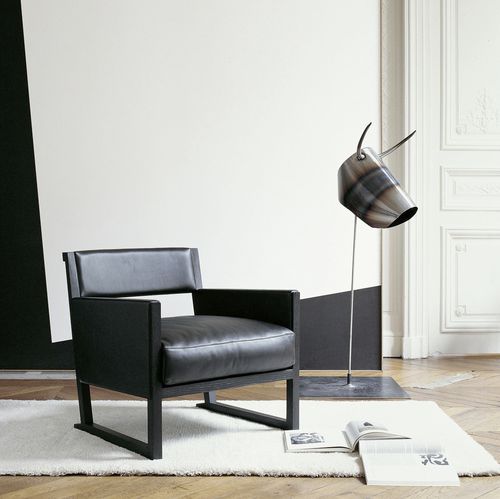 Moderner Sessel - MUSA - MAXALTO - Stoff / Leder / Massivholz
