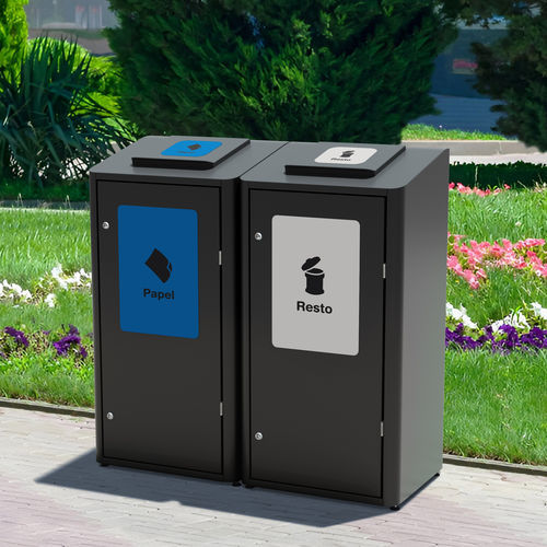 Abfallbehälter / galvanisiertem Stahl - GENEVA / GINEBRA - CERVIC ENVIRONMENT - für Außenbereich / System / für öffentliche Bereiche