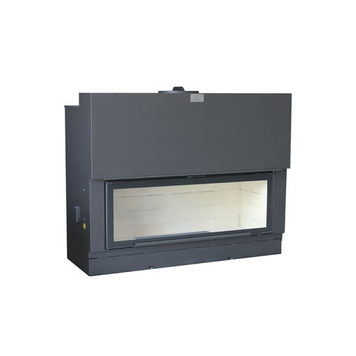 Geschlossene Feuerstelle / Holz - H1600 - Axis - mit 1 Sichtseite / Stahl / mit Schiebetür