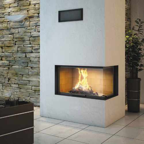 Holzkamin - CADRE DESIGN - Axis - modern / geschlossene Feuerstelle / Ecken