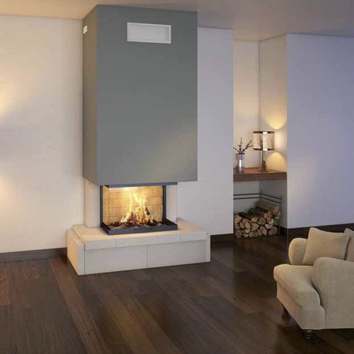 Holzkamin - DALYA  - Axis - Einbau / mit 3 Sichtseiten / geschlossene Feuerstelle