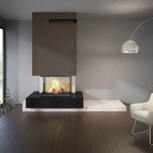 Holzkamin - ADINA - Axis - Einbau / mit 3 Sichtseiten / geschlossene Feuerstelle