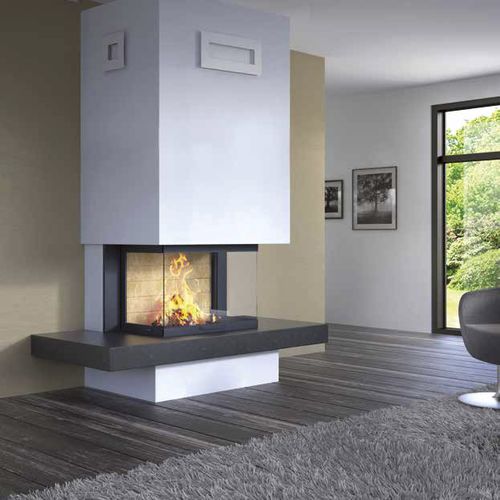 Holzkamin - MAEVA - Axis - Einbau / mit 3 Sichtseiten / geschlossene Feuerstelle