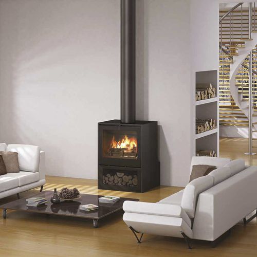 Holz-Kaminofen - I800P - Axis - 7 kW / bodenstehend / modern