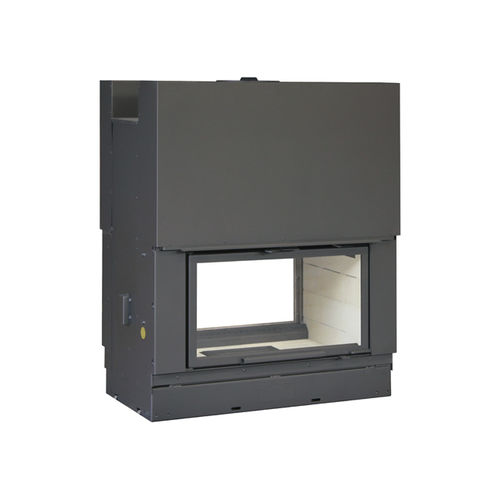 Geschlossene Feuerstelle / Holz - H1000 - Axis - mit 1 Sichtseite / Stahl