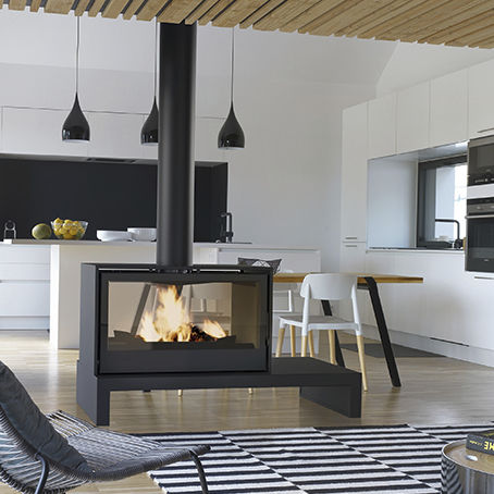 Holz-Kaminofen - 1000 - Axis - 8 kW / auf Füßen / Zentral