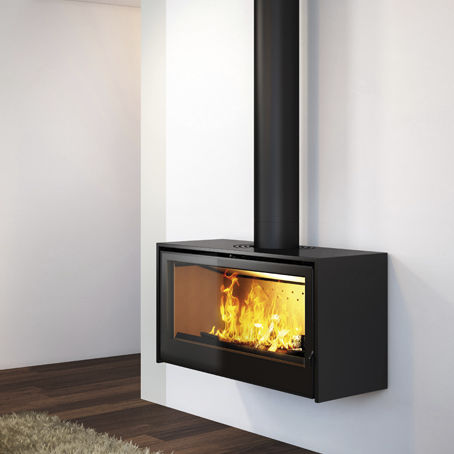 Holz-Kaminofen - I800P - Axis - 7 kW / wandmontiert / modern