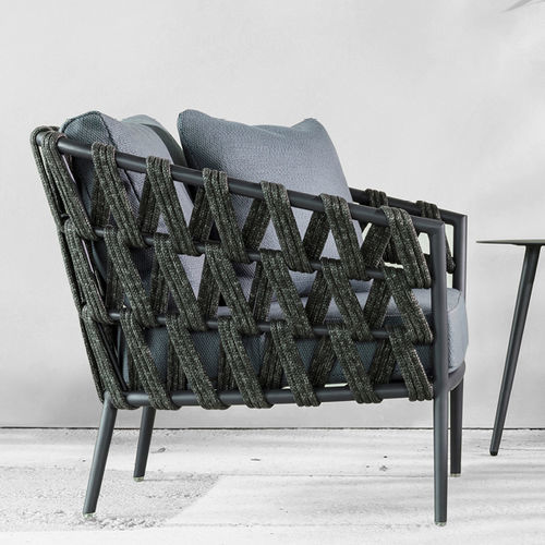 Moderner Sessel - LEO  - VINCENT SHEPPARD - Stoff / Aluminium / Kordel