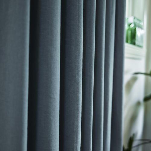 Vorhangstoff - EASY  - KOBE INTERIOR FABRICS - einfarbig / Polyester / Leinen