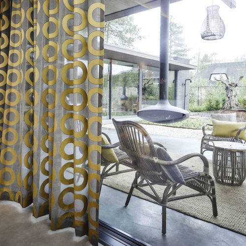 Gardine / geometrisches Muster - ROSELLE   - KOBE INTERIOR FABRICS - Polyester / Jacquard / lichtdurchlässig