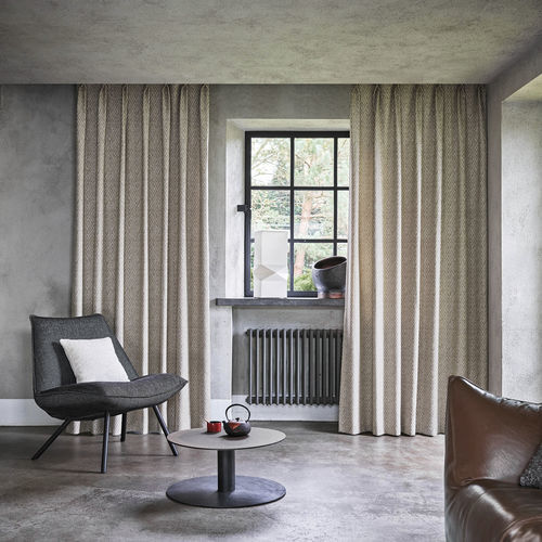 Vorhangstoff - FLUX    - KOBE INTERIOR FABRICS - geometrisches Muster / Polyester / Leinen