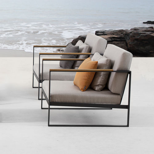 Moderner Sessel - EASY - Röshults - Sunbrella® / Teakholz / Edelstahl