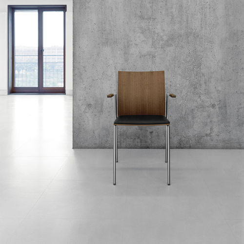Minimalistischer Besucherstuhl - MILANO LIGHT 5206/A - Brunner GmbH - für den Innenraum / Stoff / Leder
