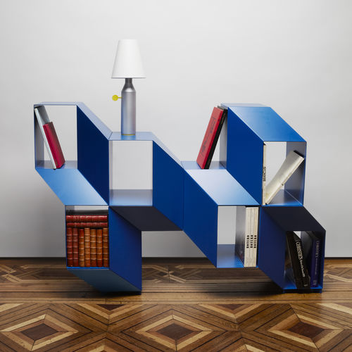 Regal / originelles Design - ROCKY - LA CHANCE - lackierter Stahl / blau