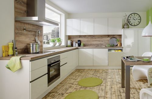 Moderne Küche - LUX 816 - nobilia - Eiche / L-förmig / ohne Griff